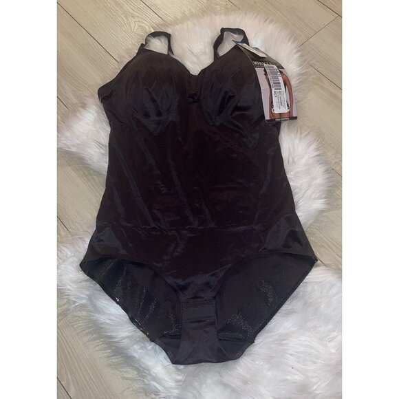 Miraclesuit 2560 Modern Miracle LYCRA FitSense Bodysuit Womens XL XLarge Black - Picture 1 of 4